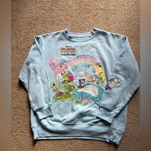 Disney Alice in Wonderland Sweatshirt Women’s XL Blue Graphic Pullover